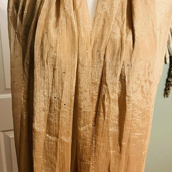 NWT Handmade Golden Sparkle Scarf by Sana – Elegant Evening Style - Picture 7 of 12